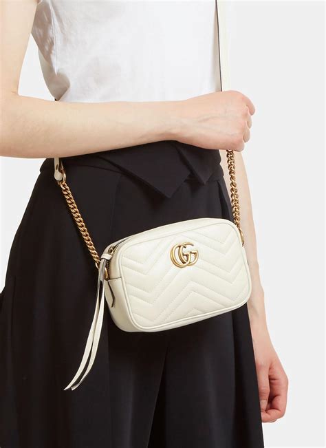 gucci marmont 尺寸|GG Marmont small shoulder bag in ivory tweed .